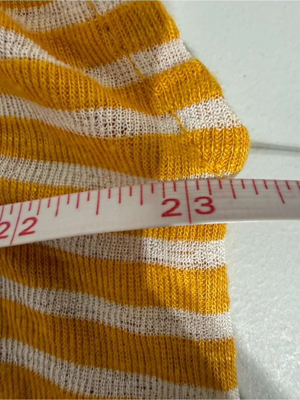 FP Beach Yellow White Striped Peplum Tee Top Oversized Boho XS - Picture 7 of 8